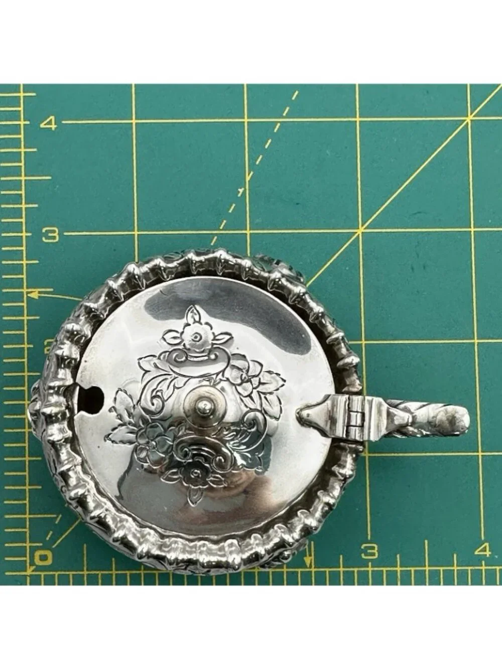 Charles S Green & Co Ltd Mustard Pot Hinged Lid Birmingham 1929 Sterling Silver